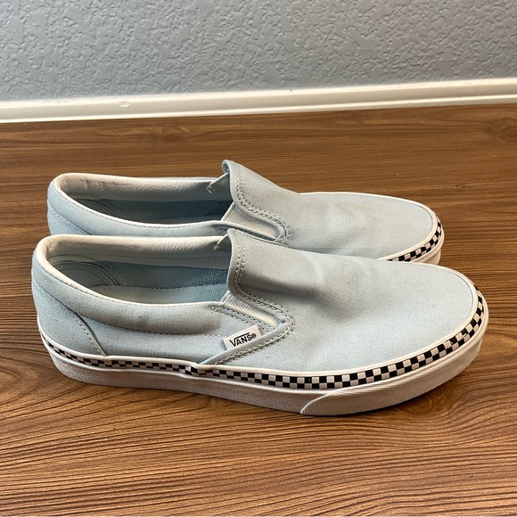 Vans Light Blue Slip-On Sneakers, like new. Women's size 9 - Picture 2 of 7